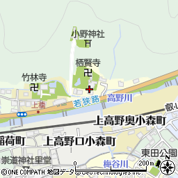 京都府京都市左京区上高野水車町周辺の地図