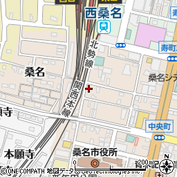 三重県桑名市中央町1丁目43周辺の地図