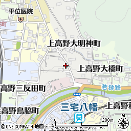 京都府京都市左京区上高野小野町周辺の地図