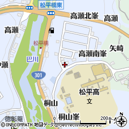 愛知県豊田市鵜ケ瀬町高瀬西峯2-7周辺の地図