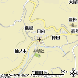 愛知県豊田市豊松町日向周辺の地図