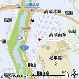 愛知県豊田市鵜ケ瀬町高瀬西峯2周辺の地図