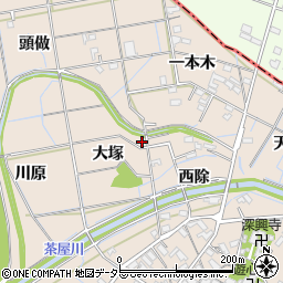 愛知県刈谷市井ケ谷町（大塚）周辺の地図