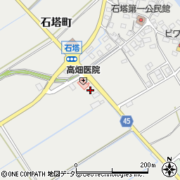 滋賀県東近江市石塔町1350周辺の地図