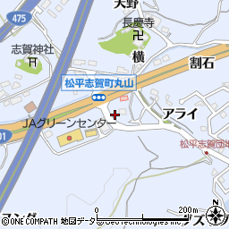 愛知県豊田市松平志賀町丸山周辺の地図
