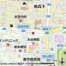 津山田町郵便局周辺の地図