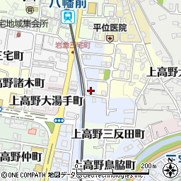 京都府京都市左京区上高野市川町1-25周辺の地図