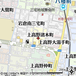 京都府京都市左京区上高野諸木町周辺の地図