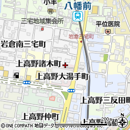 京都府京都市左京区上高野大湯手町5周辺の地図