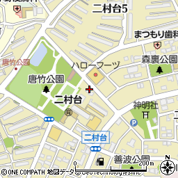 愛知県豊明市二村台周辺の地図