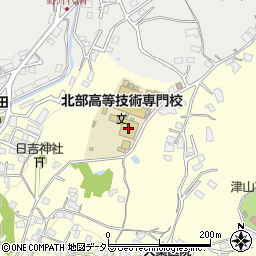 岡山県立北部高等技術専門校周辺の地図