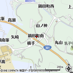 愛知県豊田市鍋田町南周辺の地図