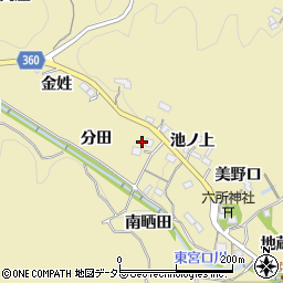 愛知県豊田市坂上町分田周辺の地図
