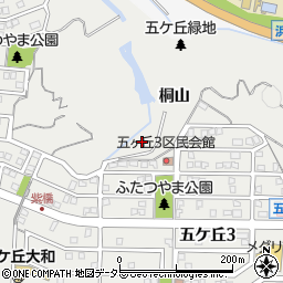 愛知県豊田市五ケ丘周辺の地図