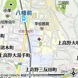 京都府京都市左京区上高野市川町1-9周辺の地図