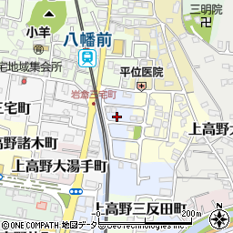 京都府京都市左京区上高野市川町1-12周辺の地図