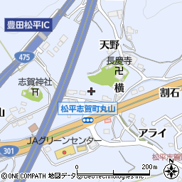 愛知県豊田市松平志賀町（四反田）周辺の地図