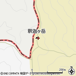 釈迦ケ岳周辺の地図