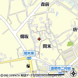 愛知県豊明市間米町間米182周辺の地図