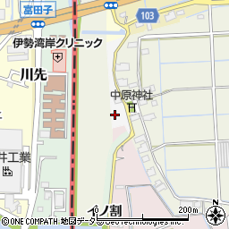 愛知県弥富市中原町周辺の地図