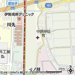 愛知県弥富市中原町周辺の地図