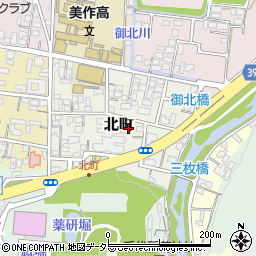 岡山県津山市北町周辺の地図