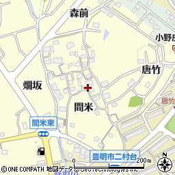 愛知県豊明市間米町間米169周辺の地図