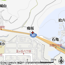 愛知県豊田市志賀町痩桜周辺の地図