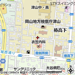 岡山県津山市椿高下周辺の地図