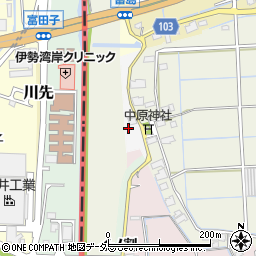 愛知県弥富市中原町（西堤）周辺の地図