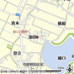 愛知県みよし市明知町池田34-2周辺の地図