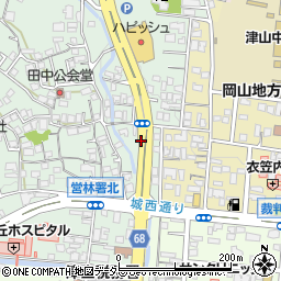 岡山県津山市城代町周辺の地図