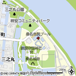桑名市民プール周辺の地図