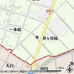愛知県みよし市福田町井ヶ谷境周辺の地図