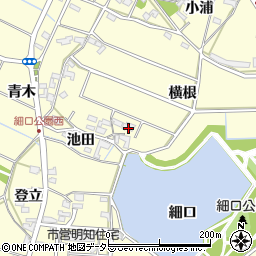 愛知県みよし市明知町横根周辺の地図