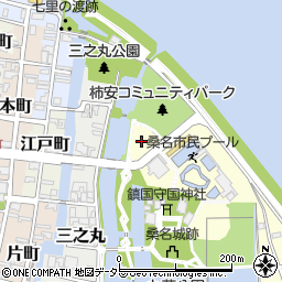 柿安コミュニティパーク駐車場（吉之丸コミュニティパーク駐車場）周辺の地図