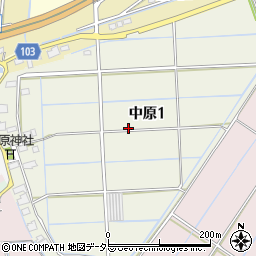 愛知県弥富市中原周辺の地図