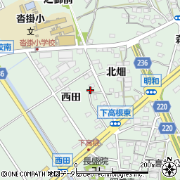 愛知県豊明市沓掛町西田周辺の地図