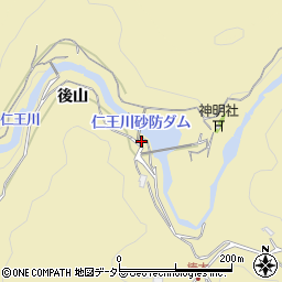 愛知県豊田市豊松町後山周辺の地図