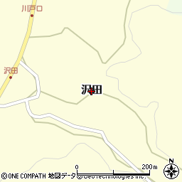 岡山県美作市沢田周辺の地図