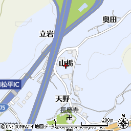 愛知県豊田市松平志賀町（山栃）周辺の地図
