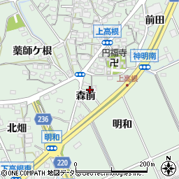 愛知県豊明市沓掛町森前周辺の地図
