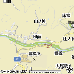 愛知県豊田市坂上町田面周辺の地図