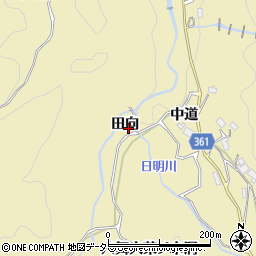 愛知県豊田市坂上町田向周辺の地図