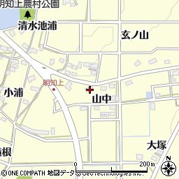 愛知県みよし市明知町山中周辺の地図