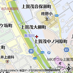 京都府京都市北区上賀茂大柳町周辺の地図