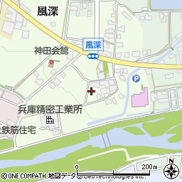 兵庫県丹波篠山市風深周辺の地図