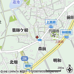 愛知県豊明市沓掛町上高根141周辺の地図