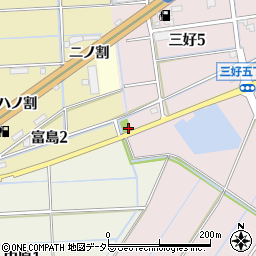 愛知県弥富市三好町四ノ割周辺の地図