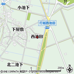 愛知県みよし市打越町（西池田）周辺の地図